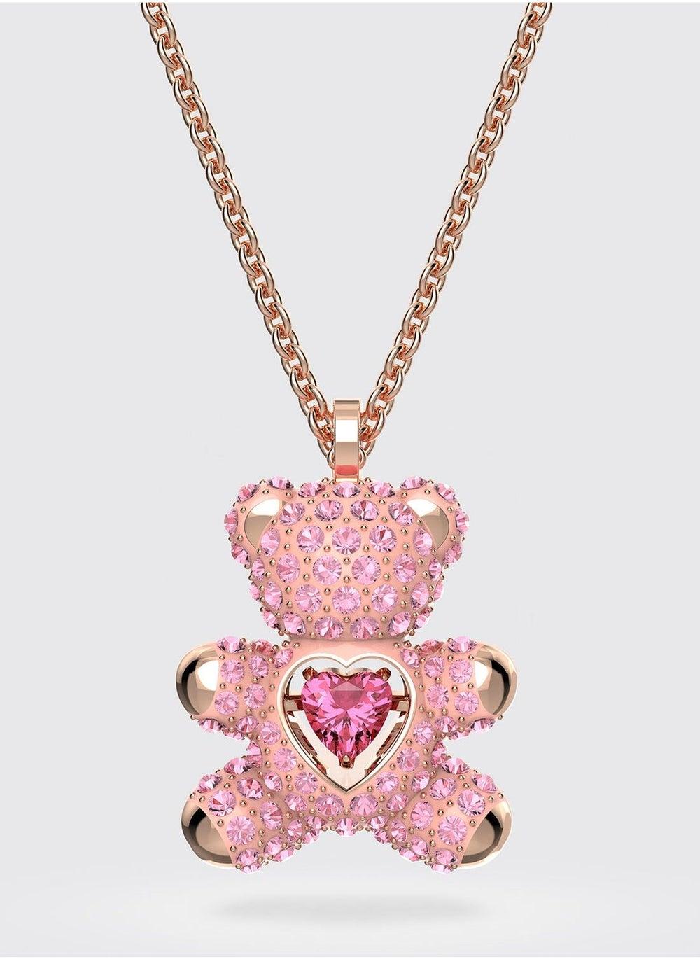 SWAROVSKI Teddy Necklace - Pink Crystal Charm - Image 1