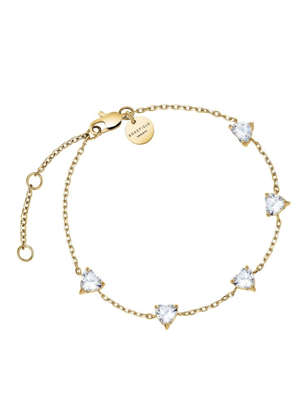 RoseField JBRHG-J1013 Elegant Hearts Gold-Tone Bracelet - Image 1