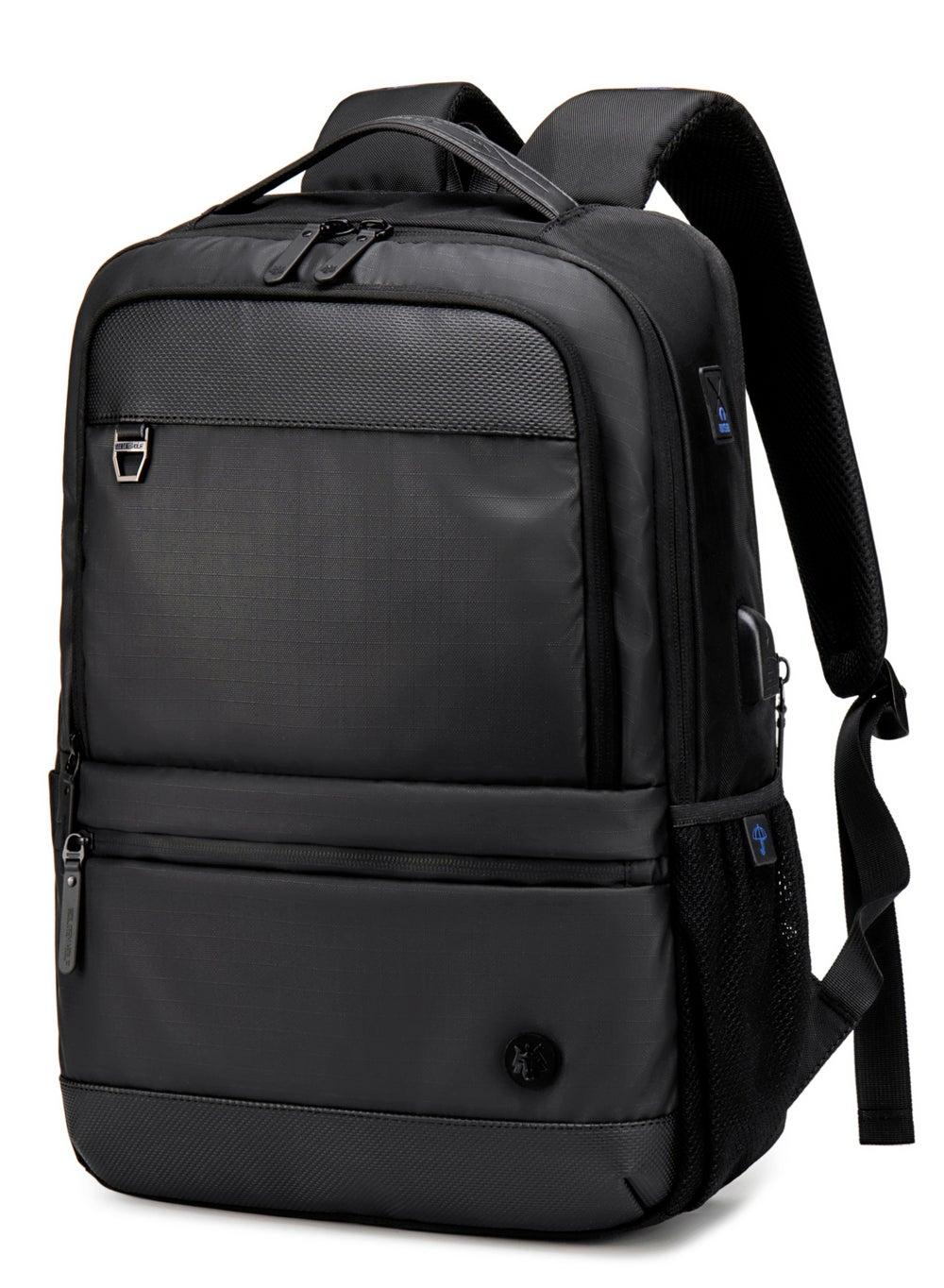 ARCTIC HUNTER Golden Wolf Sleek Urban Laptop Backpack GB00402 Black - Image 1