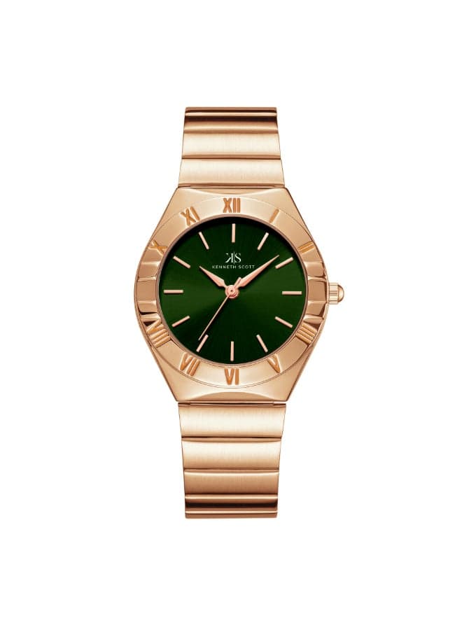 KENNETH SCOTT K24506-RBKH Elegant Rose Gold Women’s Watch - 32mm - Image 1