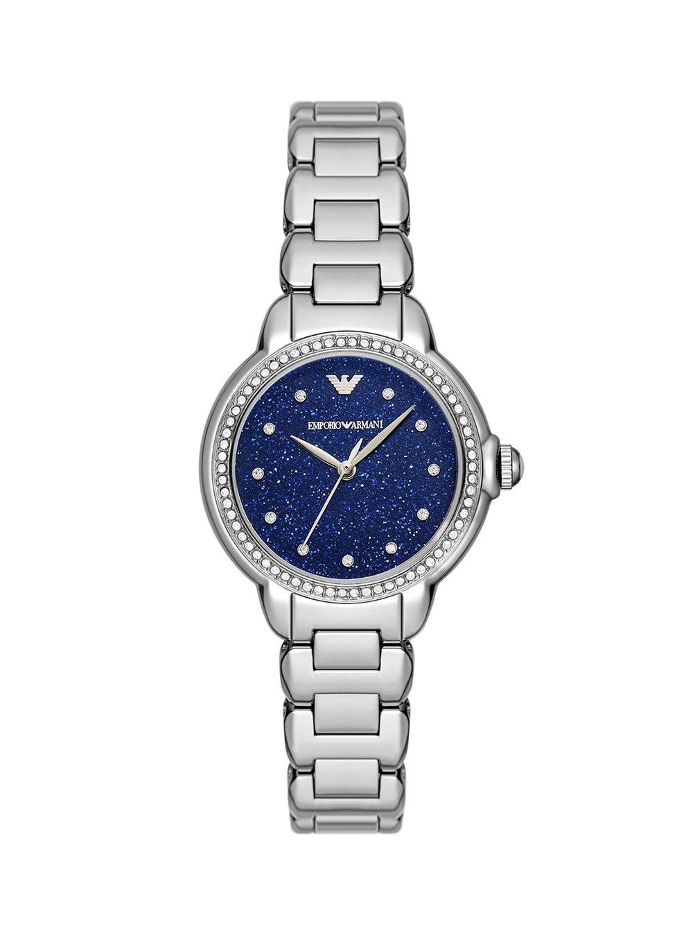 EMPORIO ARMANI Mia 32mm Blue Sandstone Dial Watch for Women - Image 1