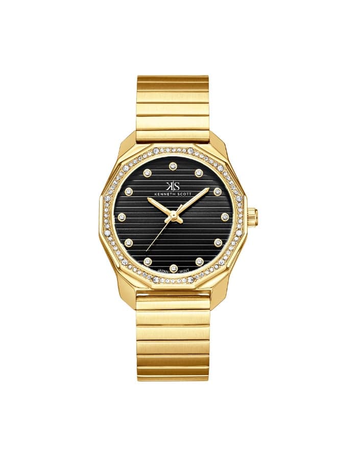KENNETH SCOTT K24505-GBGB Elegant Women's 33mm Gold Watch - Image 1