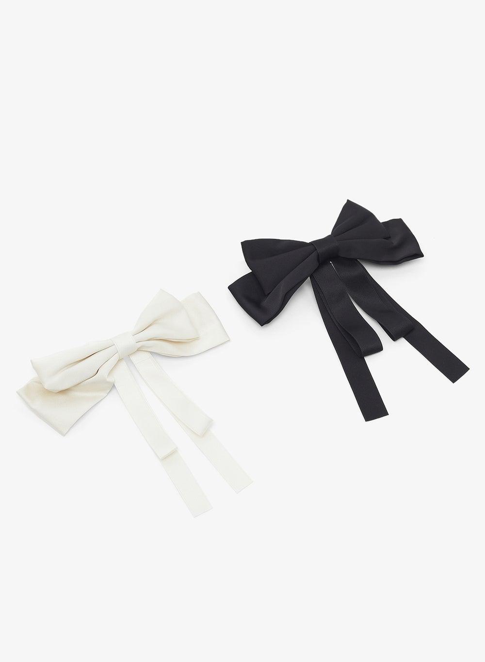 Elegant Multicolor Satin Bow Clip 2-Pack - Style Tg0559 - Image 1