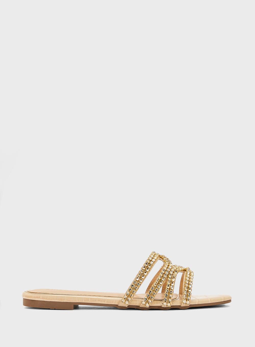 Evening Elegance Flat Sandal 2088 717B in Nude - Image 1