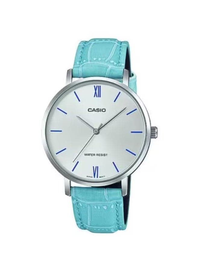 CASIO LTP-VT01L-7B3 Elegant Analog Leather Watch, 34mm - Image 1