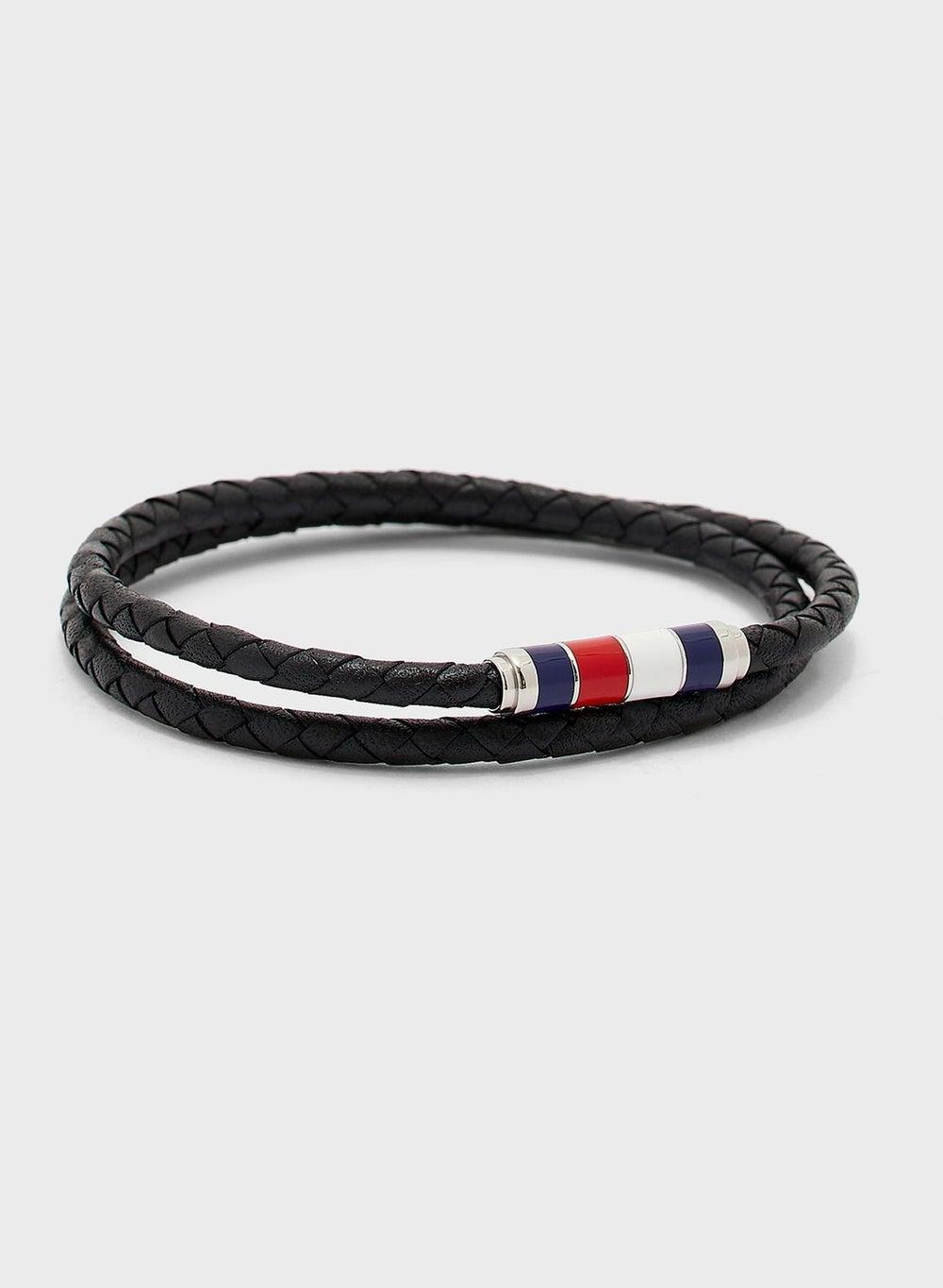 TOMMY HILFIGER Men's Elegant Braided Leather Bracelet - Image 1