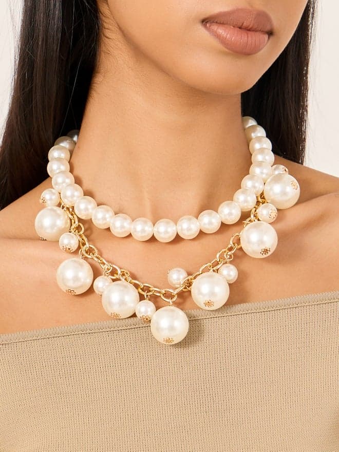 Elegant Duo Faux Pearl Beaded Necklaces STYLITM - Image 1
