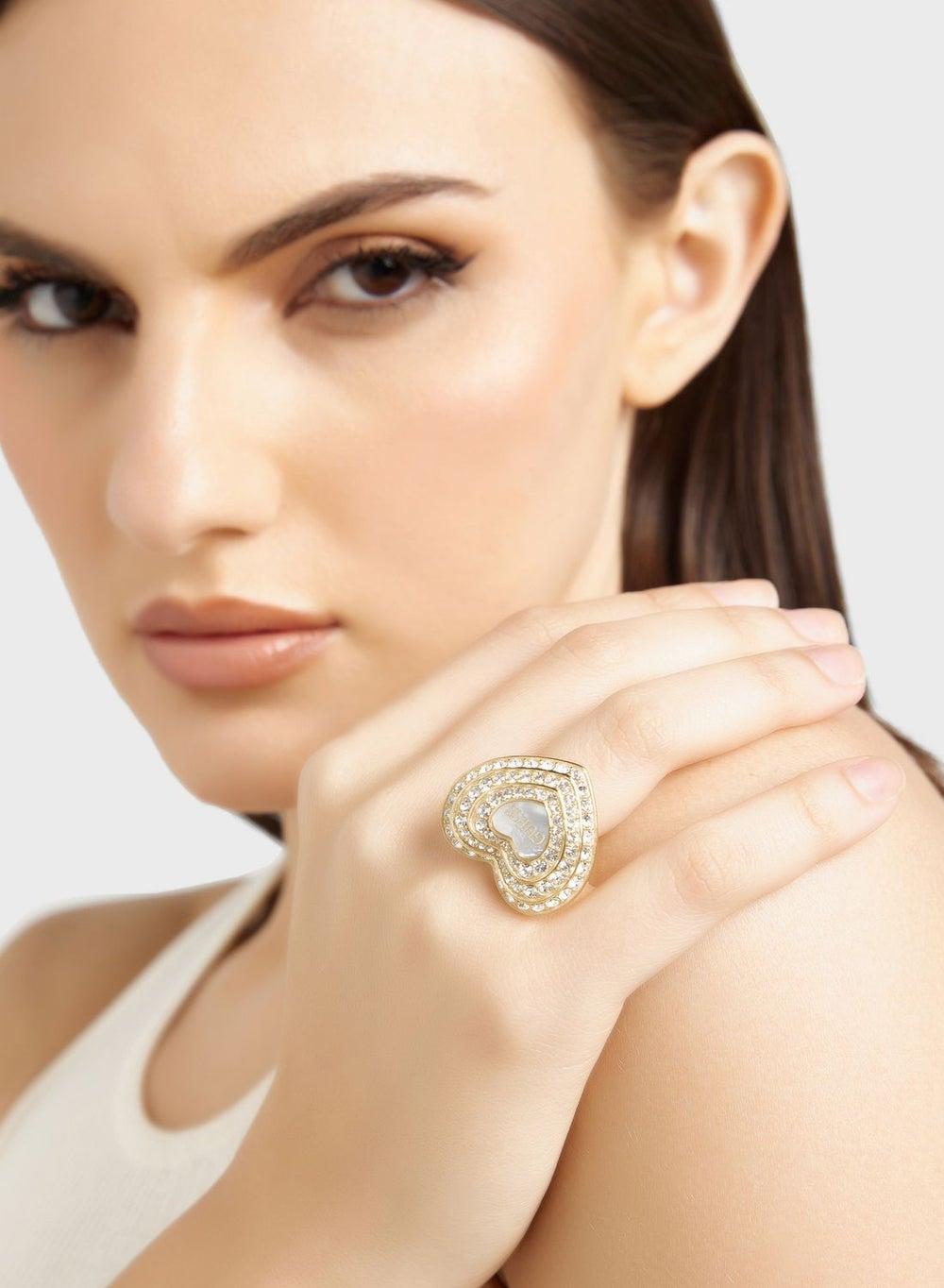 GUESS Heart Solitaire Ring - Elegant Versatility - Image 1
