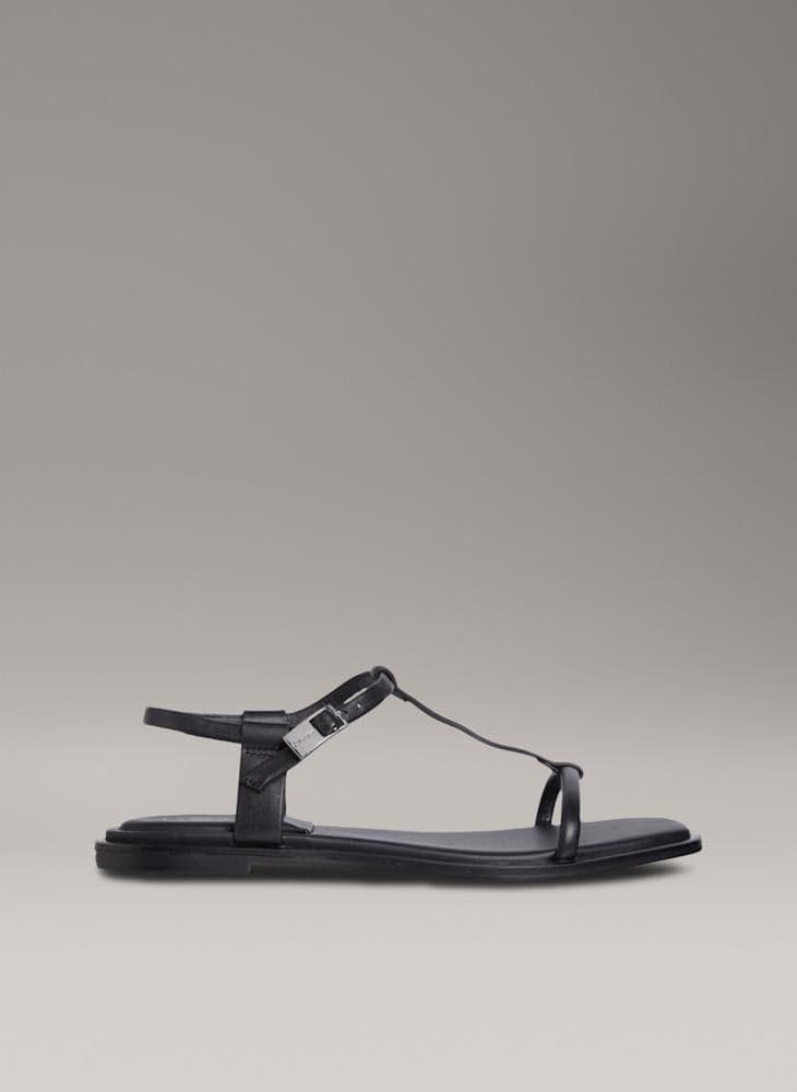 Elegant Black Flat Sandals Hw0Hw02556Beh for Women - Image 1