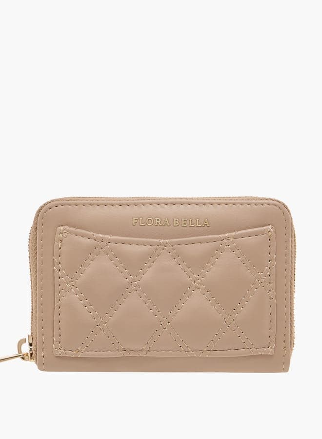 Flora Bella Quilted Elegance - Chic Women's Zip Wallet - Image 1