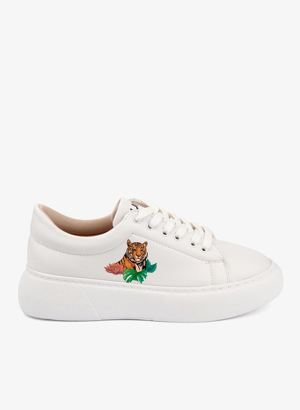 Barcelona-Designed Tiger Print Low-Top Sneakers - Image 1