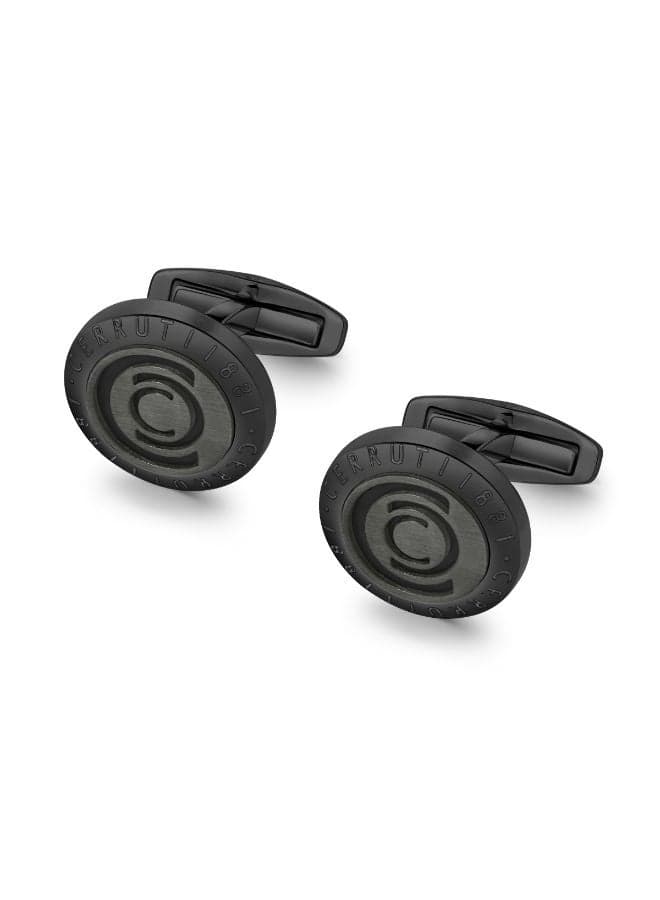 CERRUTI 1881 Simbeol Onyx Cufflinks - Elegance in Grey and Black - Image 1