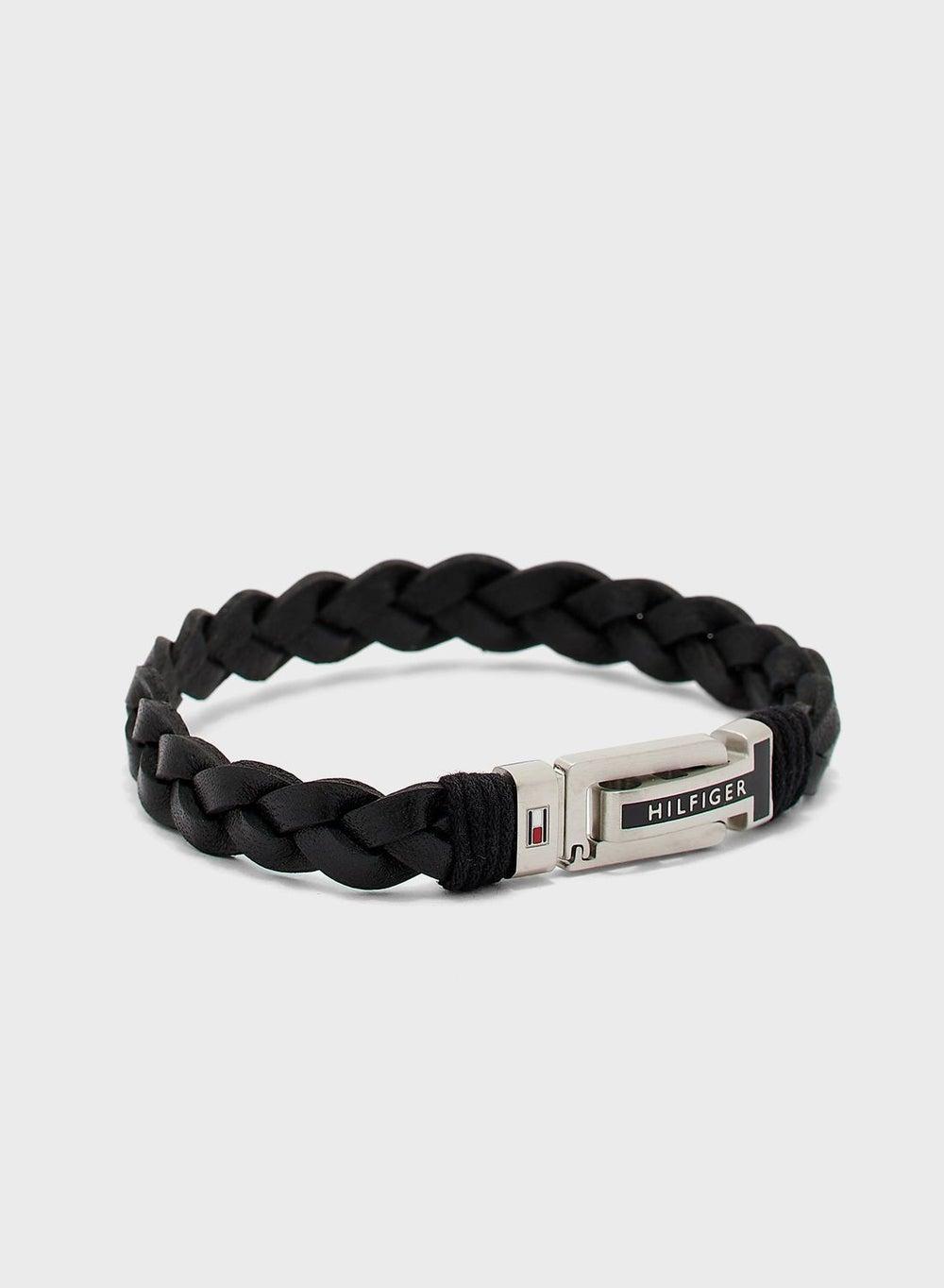 TOMMY HILFIGER Elegant Men’s Braided Leather Bracelet - Image 1