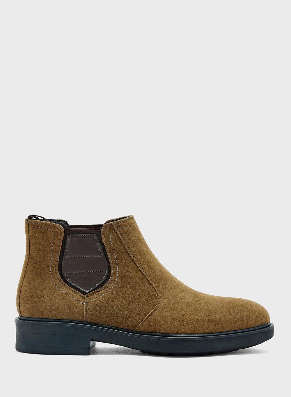 W950 Khaki Suede Chelsea Ankle Boots for Men - Image 1