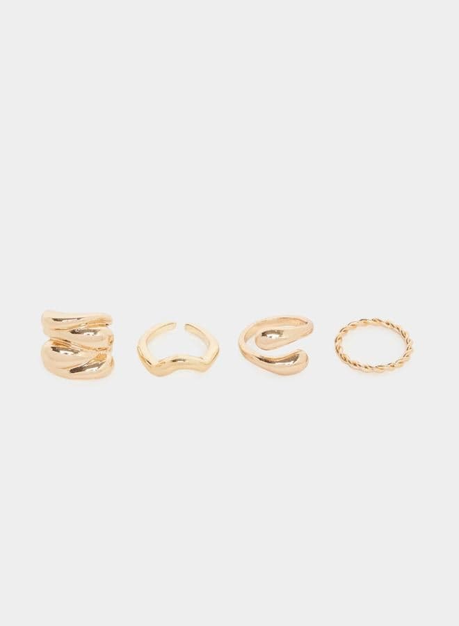 Styli Textured Ring Quartet for the Sophisticated Woman - Image 1