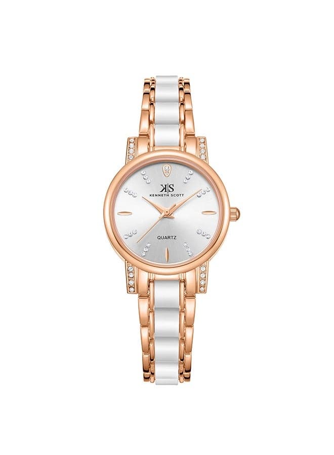 Kenneth Scott K23547-KCWW Elegant Two-Tone Women's Watch - Image 1