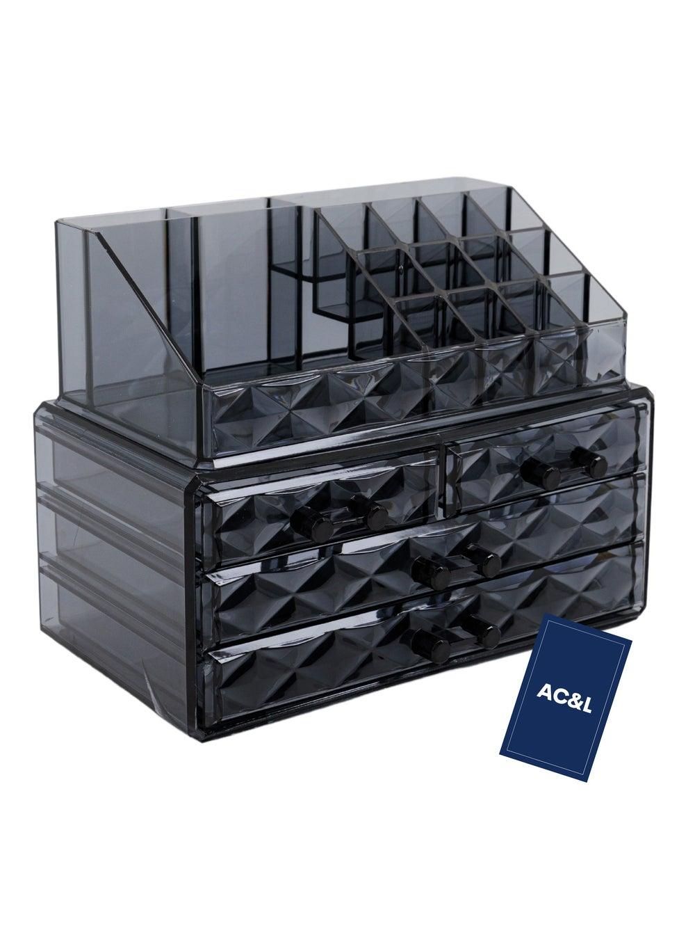 Chic Black Vanity Organizer with 4 Drawers - AC&L - Image 1