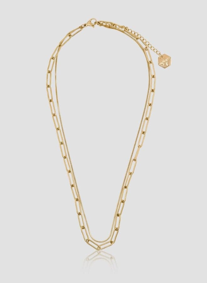 VIVIANE Lady Mauve Double Chain Necklace for Elegance - Image 1
