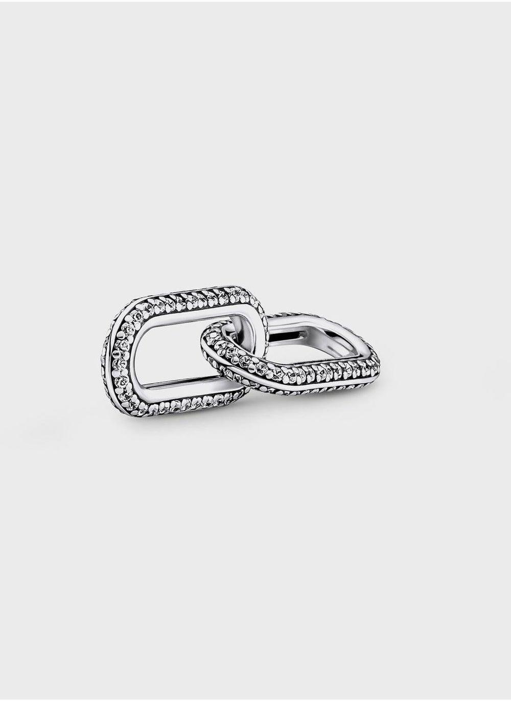 PANDORA Me Double Pavé Link – Elegant Sterling Silver Charm - Image 1