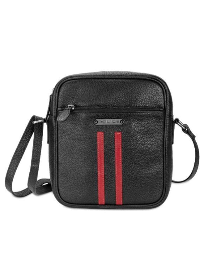 POLICE Horipip X-Body: Sleek Men's Crossbody in Black & Red - Image 1