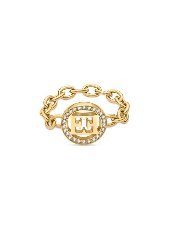 ESCADA Isabella Gold-Plated Ring with Signature Logo - Image 1