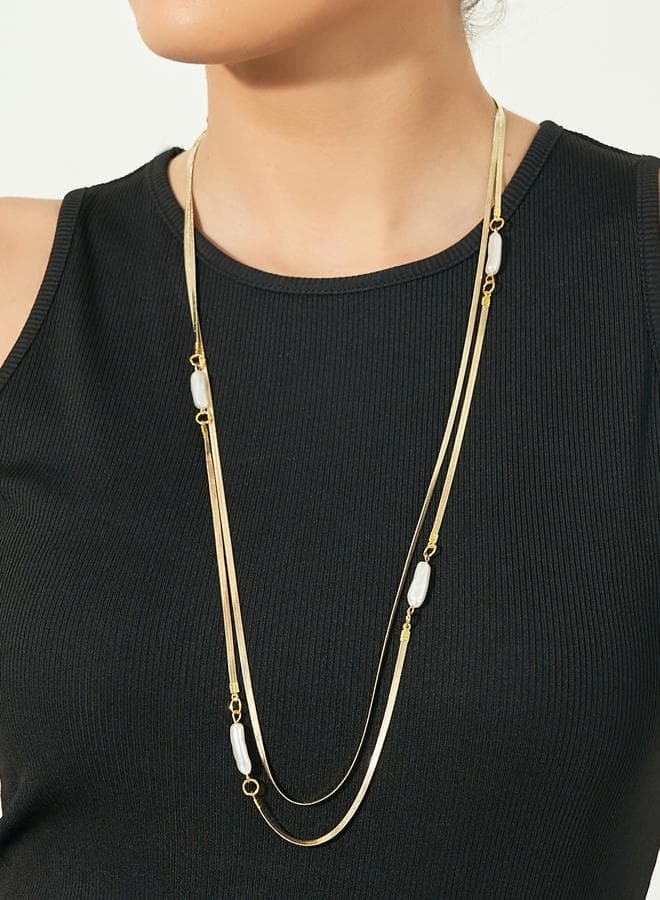 Styli Bar Layered Necklace - Exquisite Elegance Unveiled - Image 1