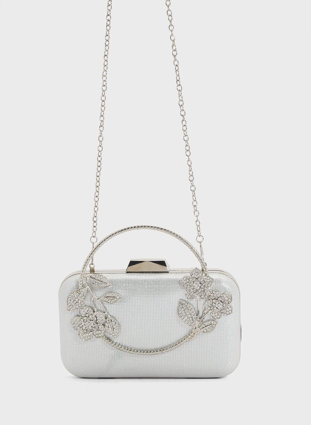 Khizana Floral Diamante Clutch – Elegance for Every Occasion - Image 1