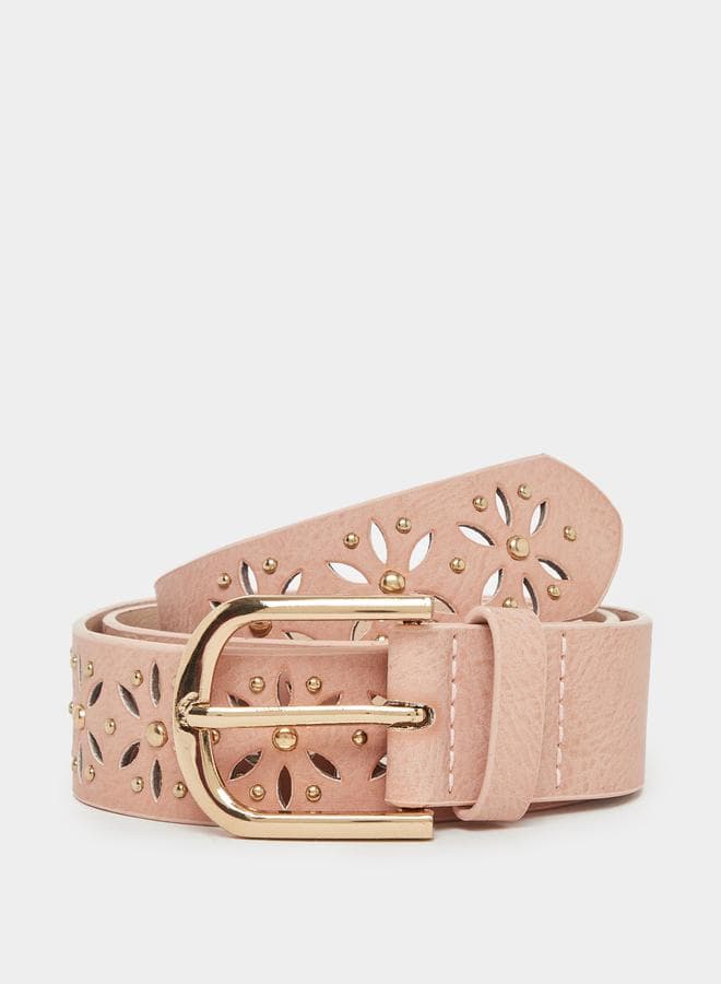Styli Cut Out Tang Buckle Belt - Chic Accessory for Women - Image 1