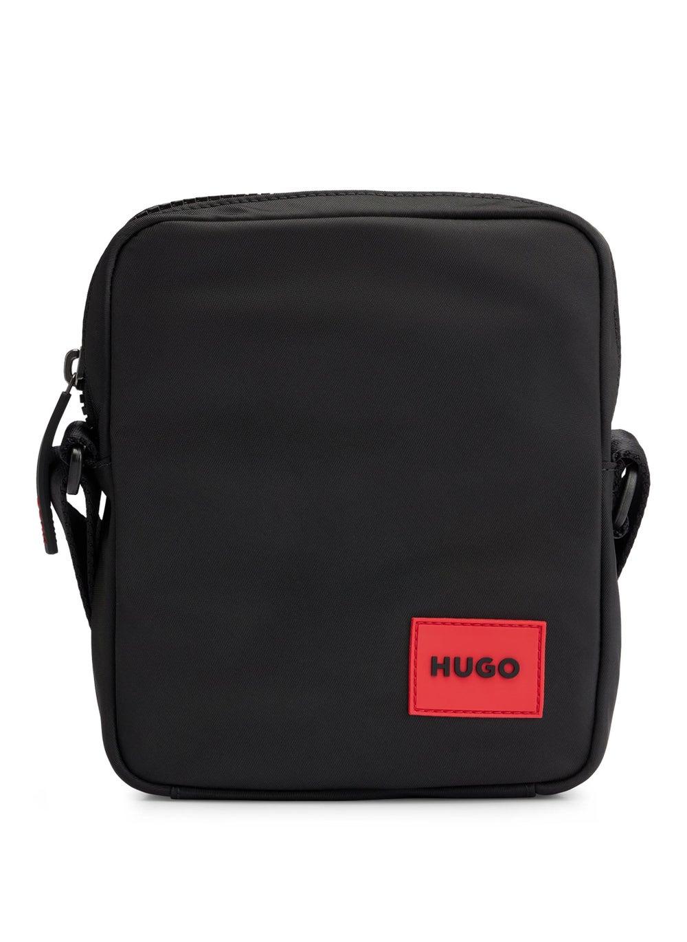 HUGO Sleek Reporter Bag with Signature Red Logo Patch - Image 1