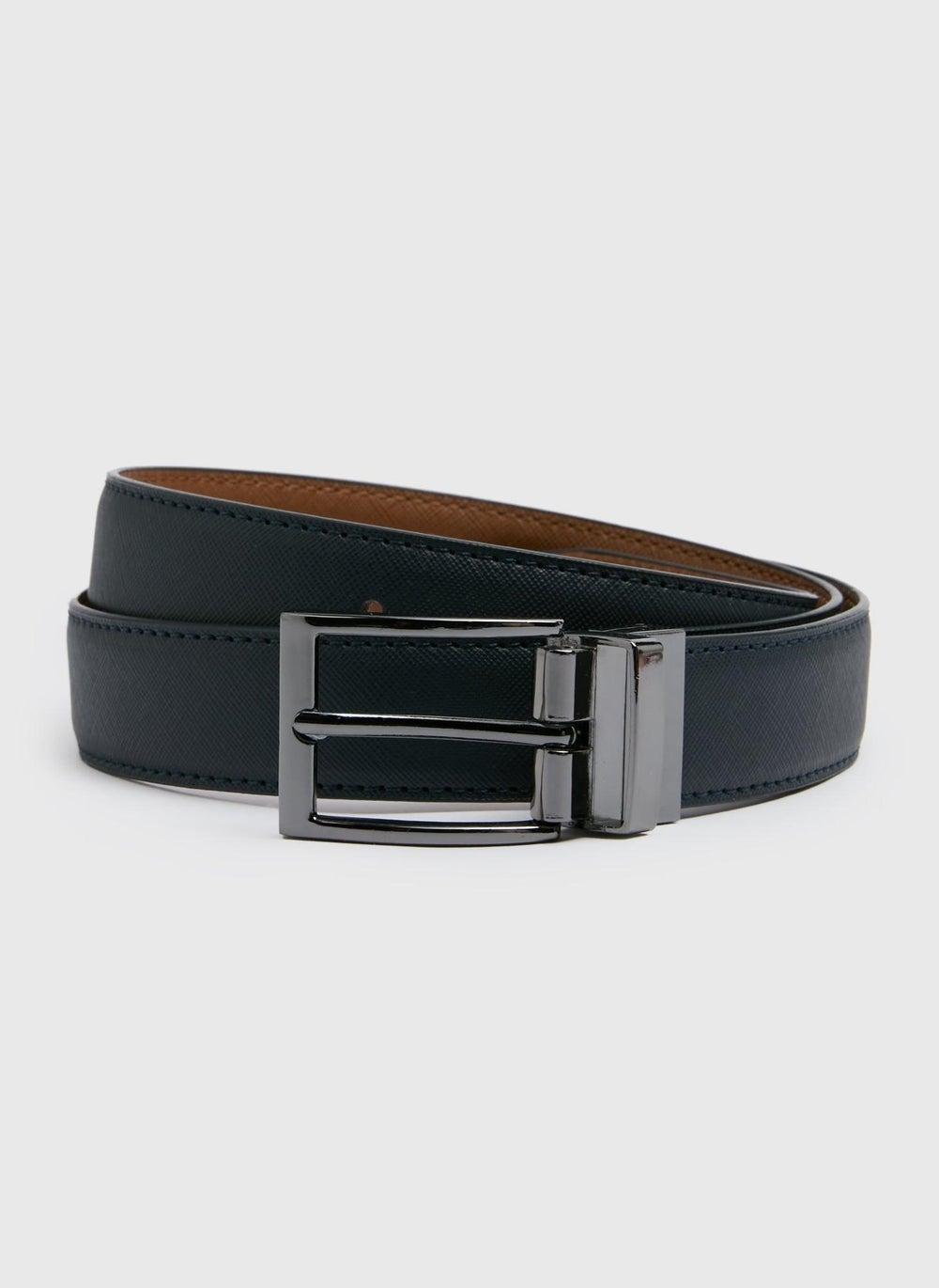 Matalan Navy Tan Reversible Elegance Belt for Men - Image 1