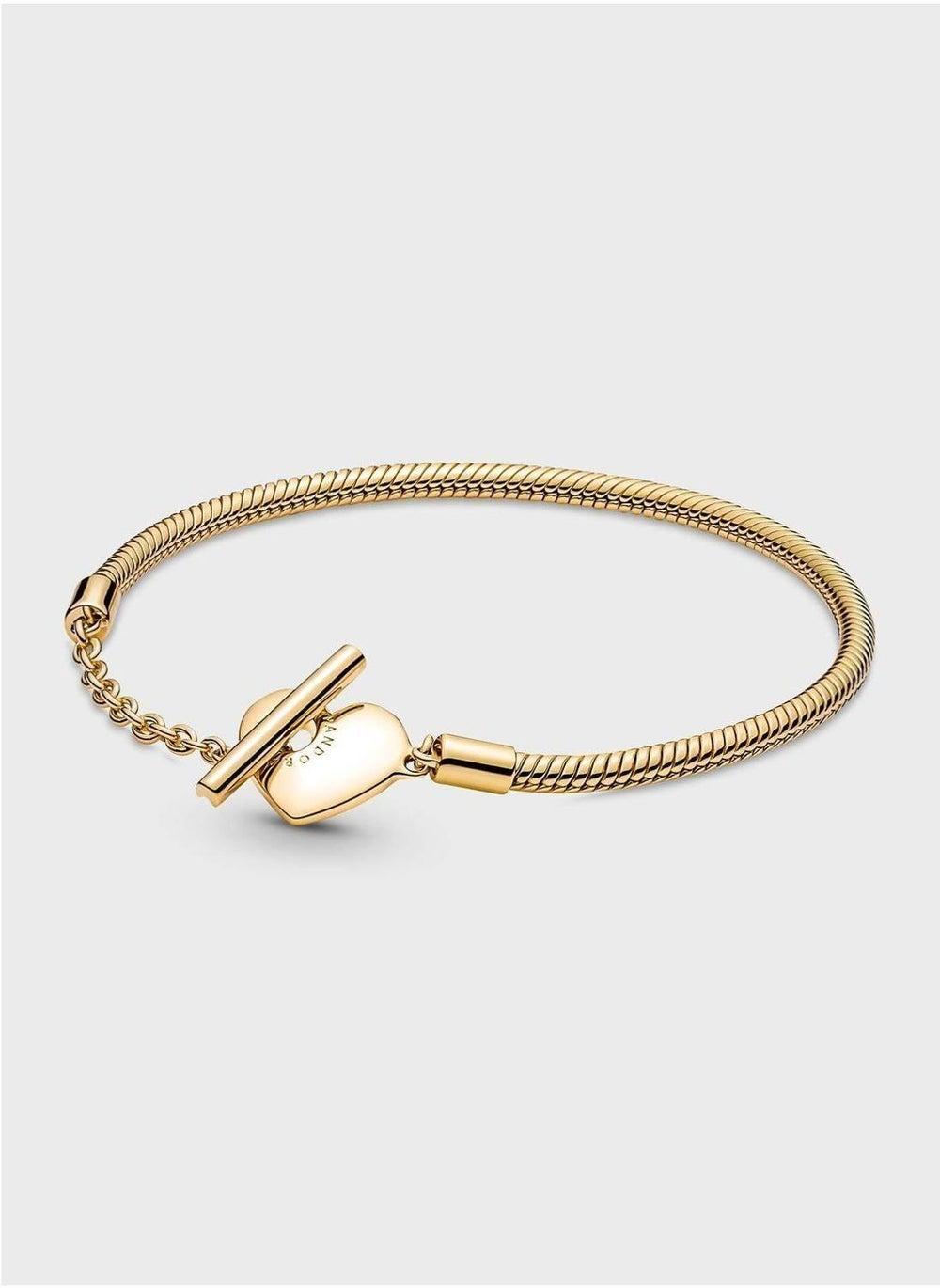 PANDORA Moments Heart T-Bar Gold Plated Bracelet - Image 1