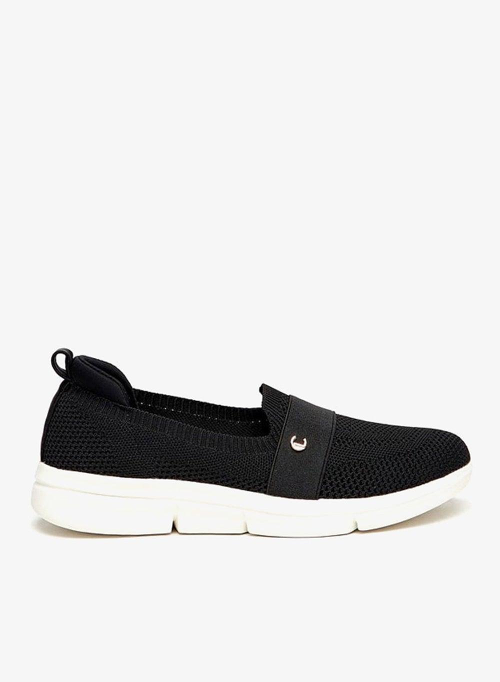 Elegant Twm6916Black Textured Women's Slip-On Sneakers - Image 1