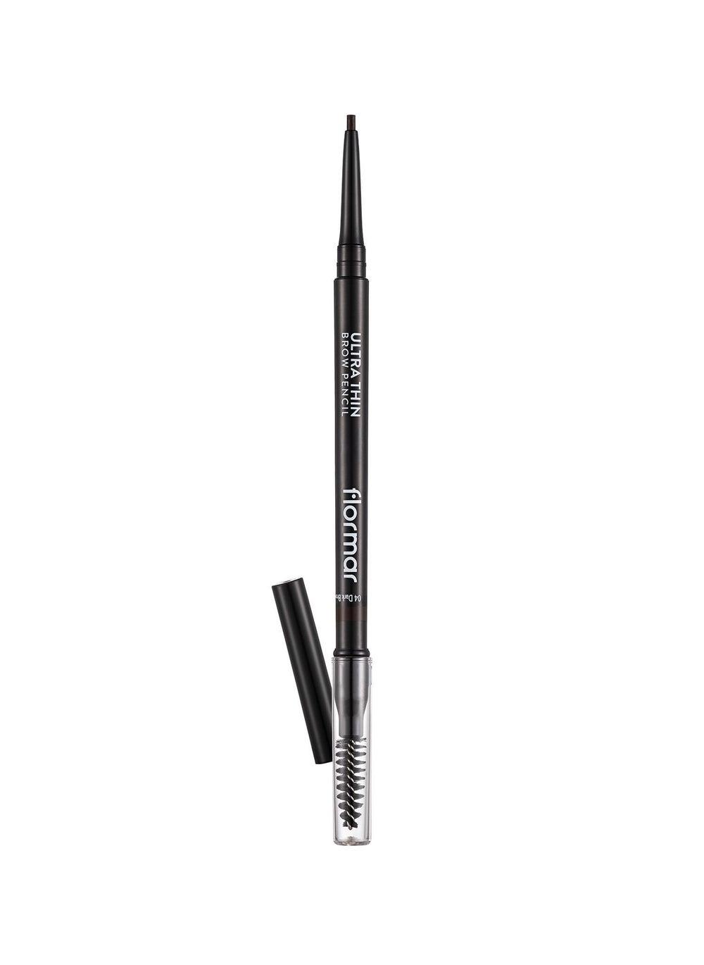 Flormar Ultra Thin Brow Pencil - 04 Dark Brown Precision - Image 1