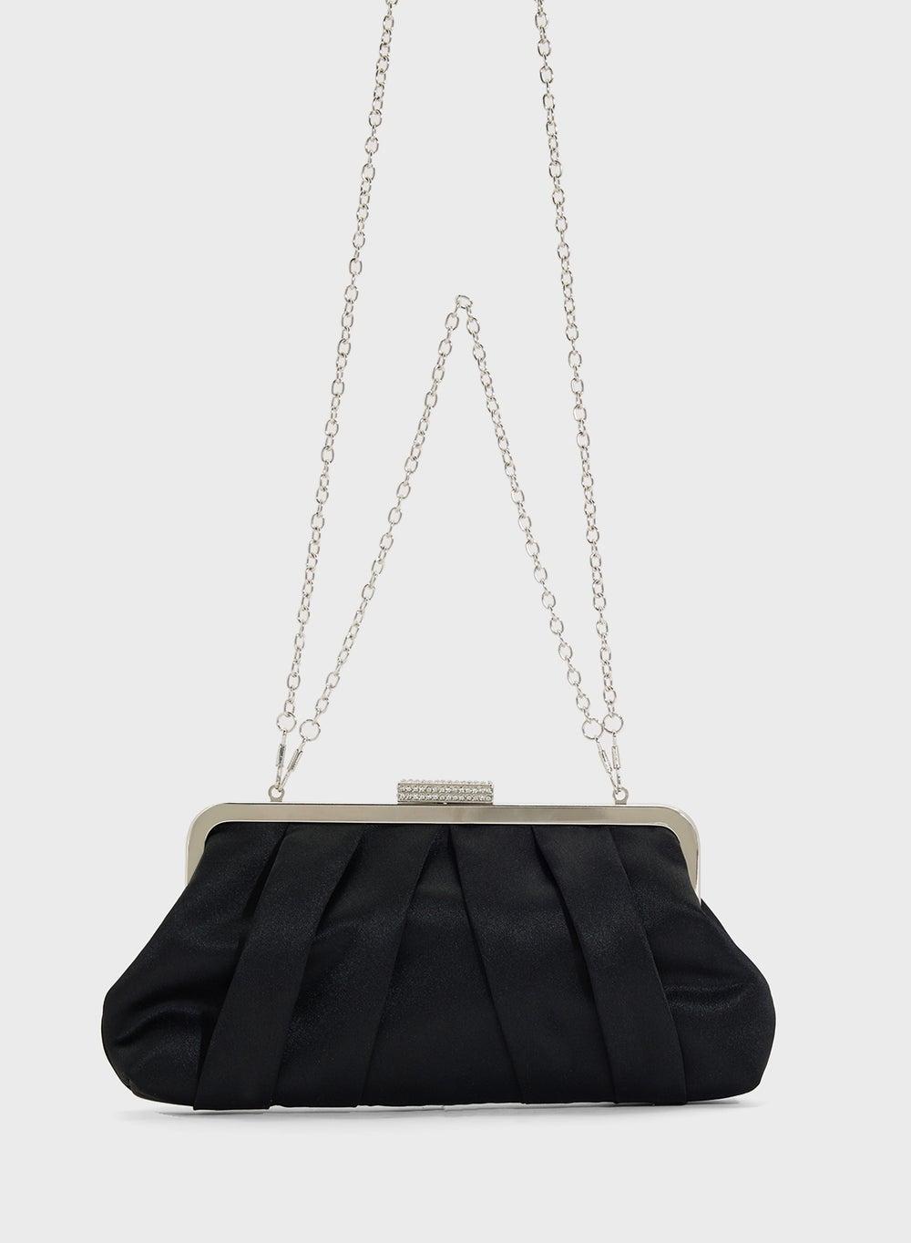Ella Limited Edition Pleated Satin Clutch - Elegance Redefined - Image 1