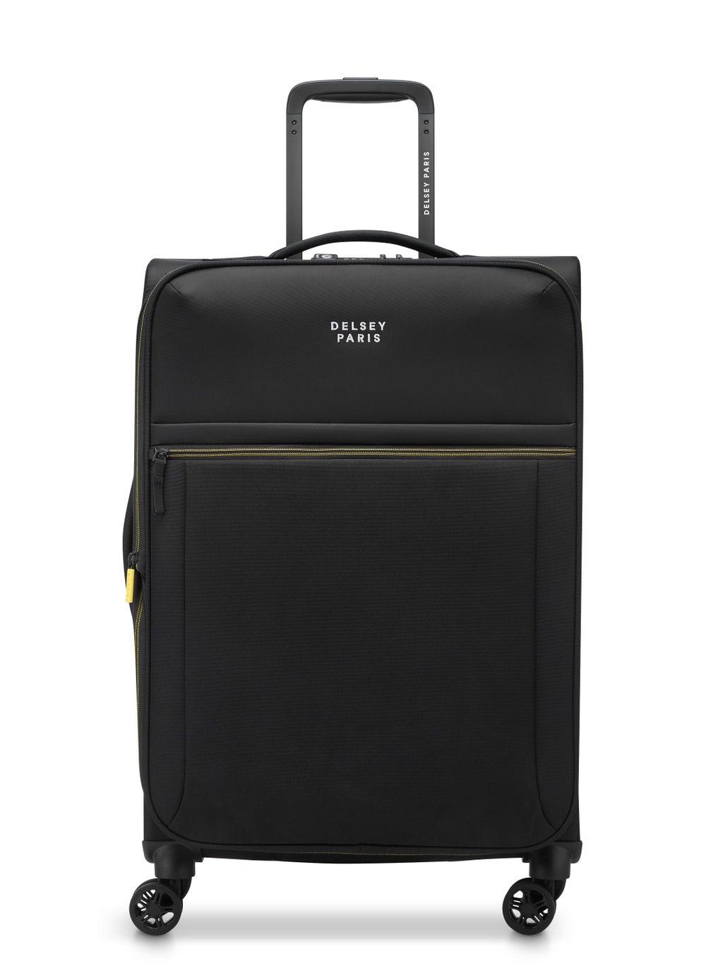 DELSEY Paris Brochant 3.0 67cm Deep Black Luxury Soft Case Luggage - Image 1