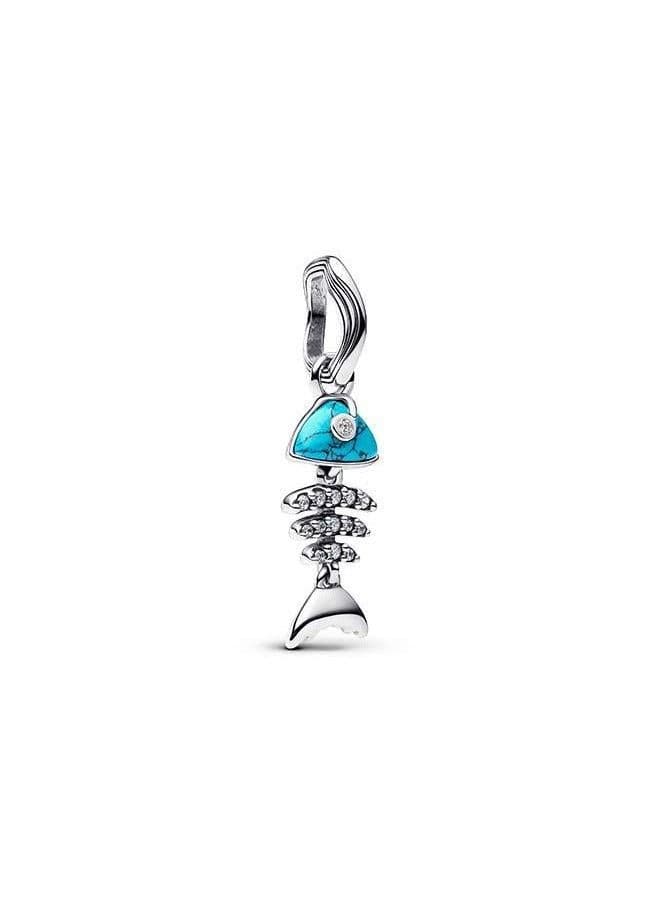 PANDORA Fishbone Dangle Charm in Turquoise for Women - Image 1