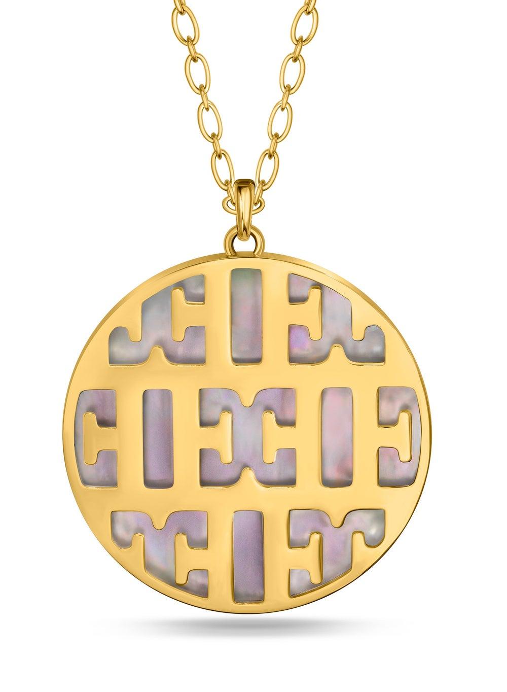 ESCADA Linda Gold & White Mother of Pearl Necklace 700mm - Image 1