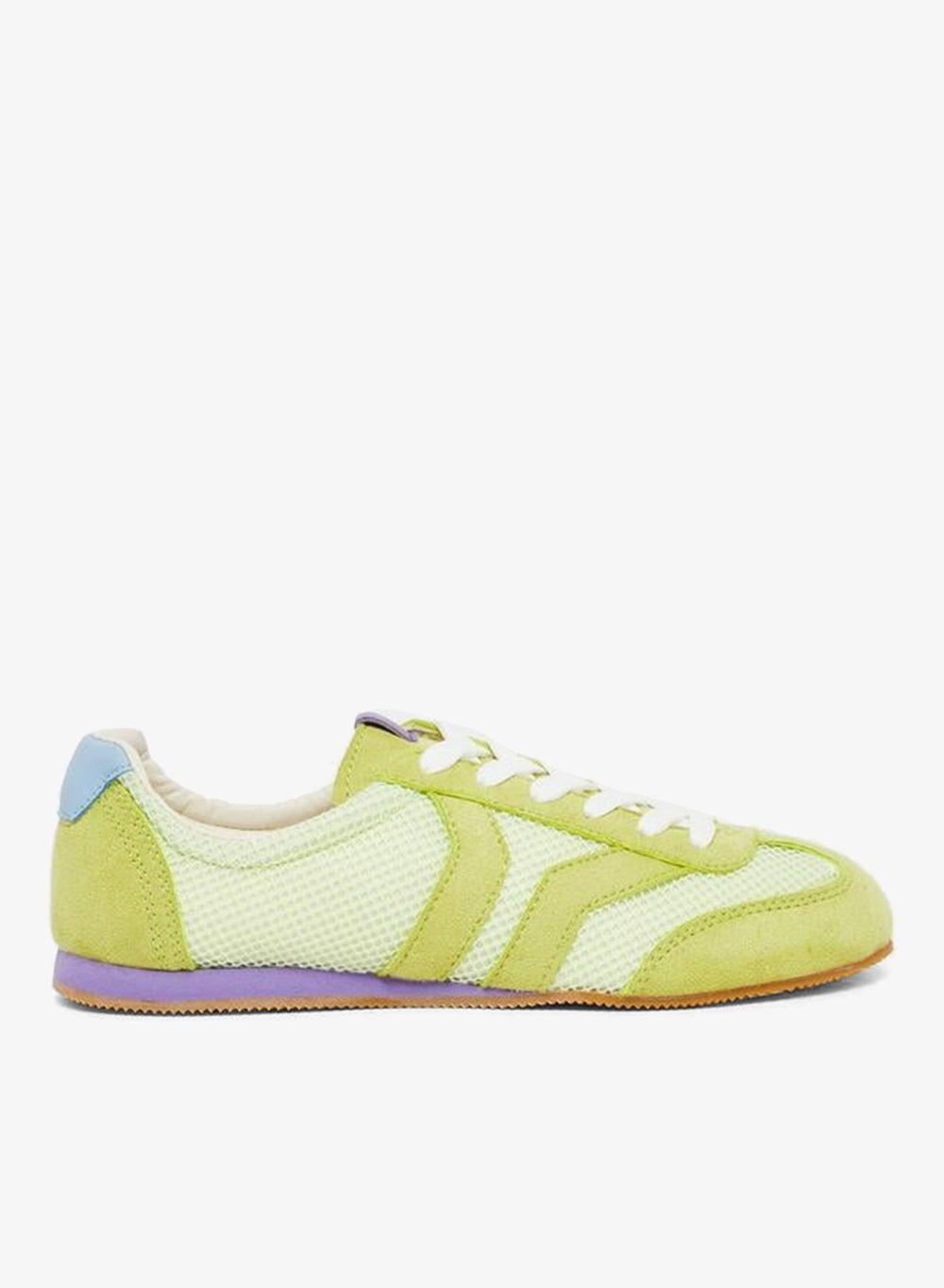Retro Sole Green Stripe Lace-Up Low-Top Sneakers - Image 1