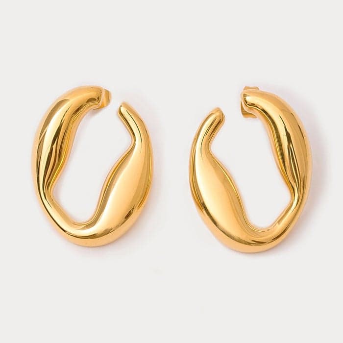 Noya Fiona 18K Gold Plated Oval Earrings for Women - Image 1