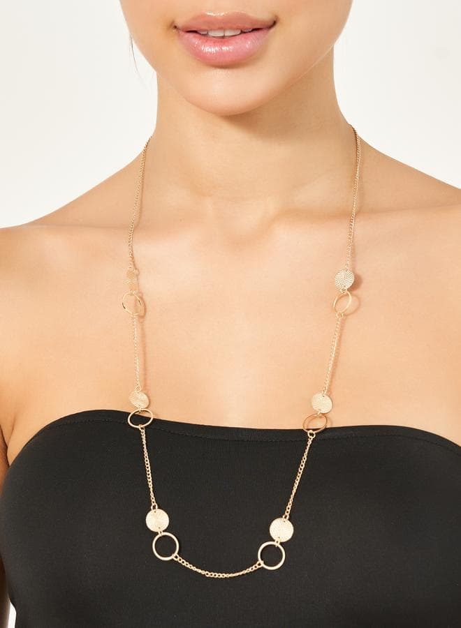 Elegant Styli Coin Drop Toggle Necklace Duo - Image 1