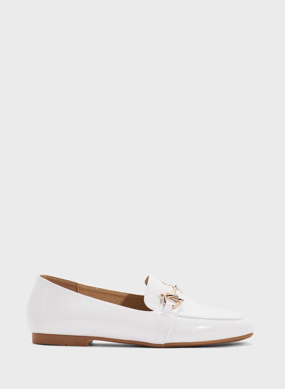 X2503 307 Elegant White Classic Loafer for Women - Image 1