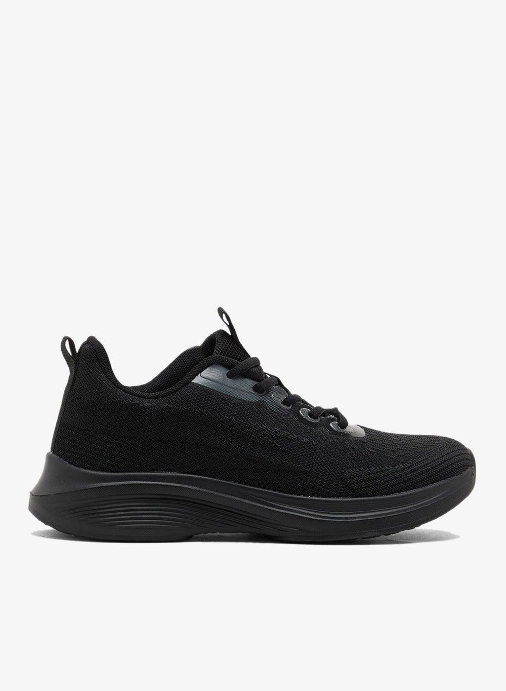 Elegant Black Knitted Low-Top Sneakers for Women - Image 1