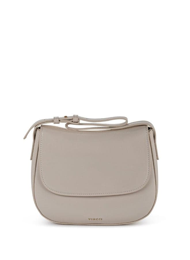 Vincci Beige Elegance: Chic Solid Shoulder Bag for Women - Image 1