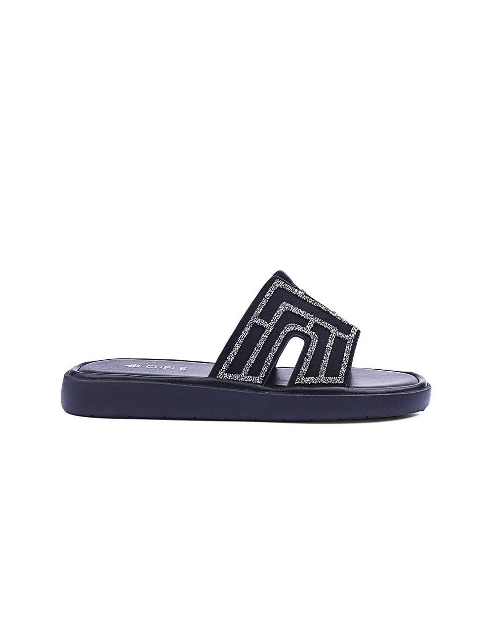 Elegant Mosaic-Patterned Women's Platform Slides - Image 1