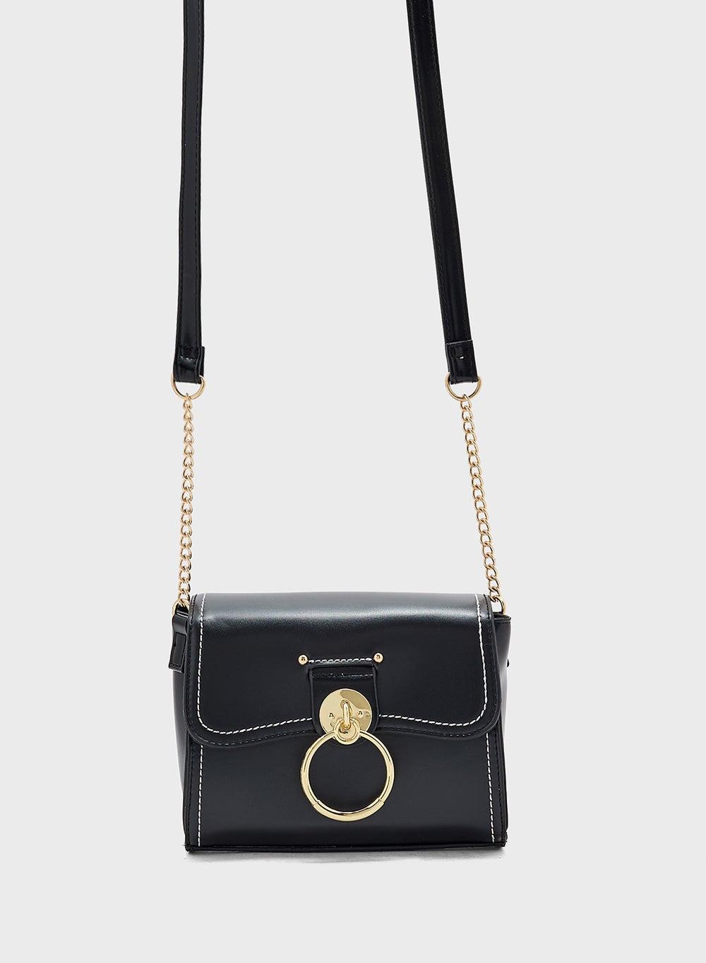 ELLA Metal Trim Chic Crossbody Bag – Stitched Sophistication - Image 1