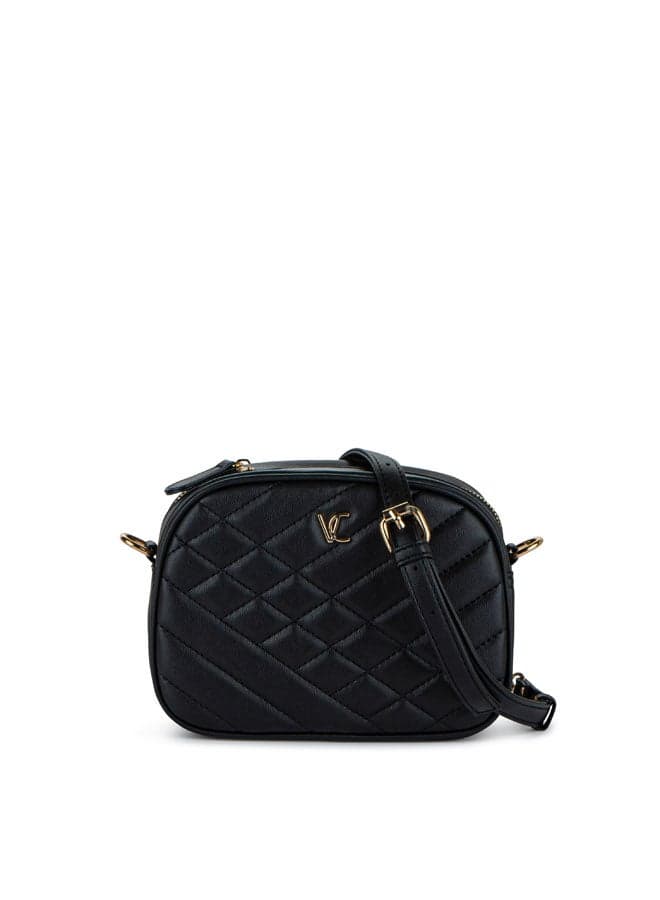 Vincci Black Quilted Elegance Shoulder Bag for Women - Image 1