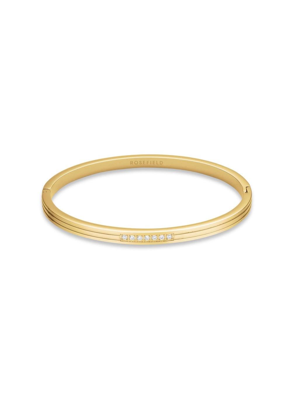 Rosefield JBSCG-J1037 Striped Crystal Bangle for Women - Image 1