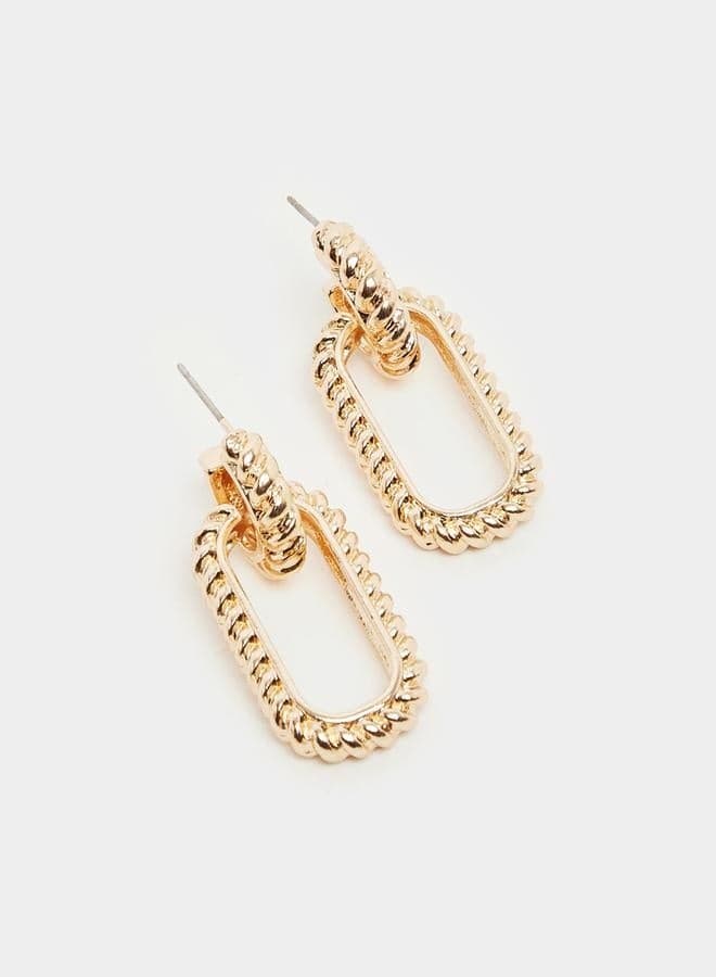 Styli Textured Square Earrings - Elegance for Every Event - Image 1