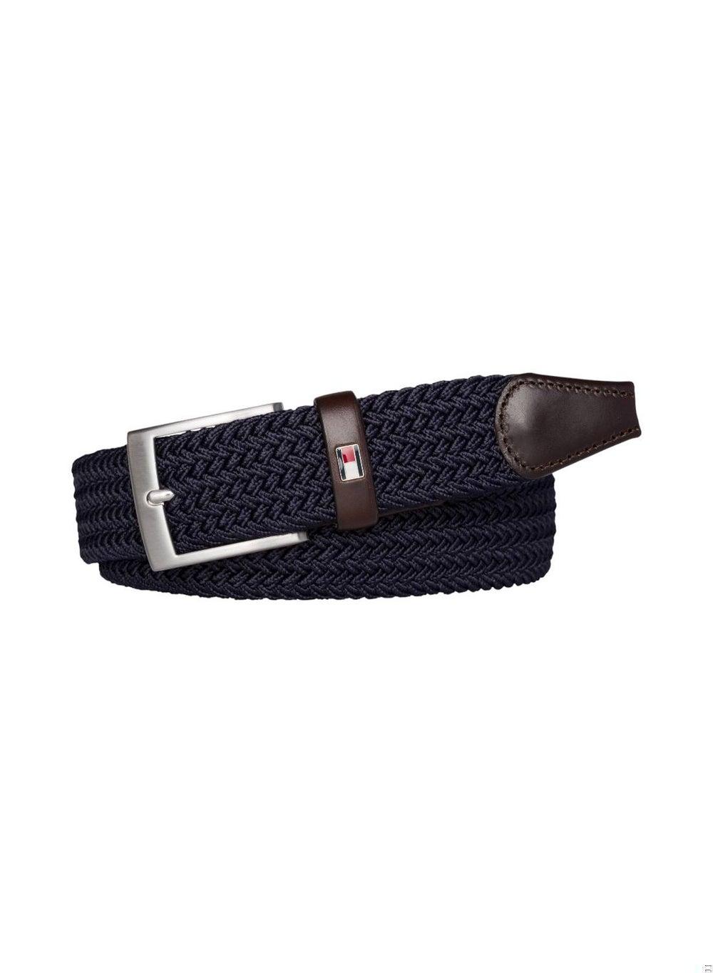 TOMMY HILFIGER Adan Men's Braided Elastic Luxury Belt - Image 1