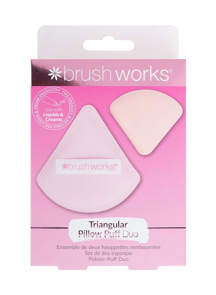 Brushworks Triangular Pillow Puff Duo - Effortless Precision - Image 1